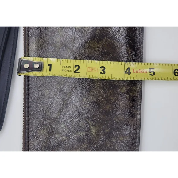 Patricia Nash Italian Leather St Croce Wristlet Tooled Turquoise Brown Bag - Picture 9 of 9